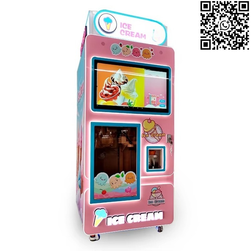 Vending Machine Qr Code - Anpassbarer Selbstbedienungs-Roboter-Eisautomat mit Metallgehäuse und automatischem