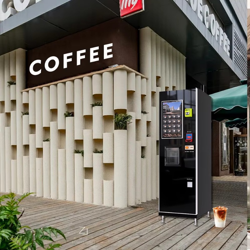 Vending Machine Qr Code - Vollautomatischer Kaffeeautomat mit 21,5-Zoll-Touchscreen, Karten- und